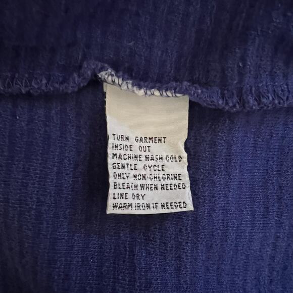 Vintage 90s Talbots Cobalt Waffle Knit Mock Turtleneck Sweater XL Gold Buttons - Picture 6 of 7